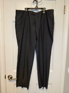 Tommy Hilfiger Men's Dark Gray Dress Pants - Pleated Front